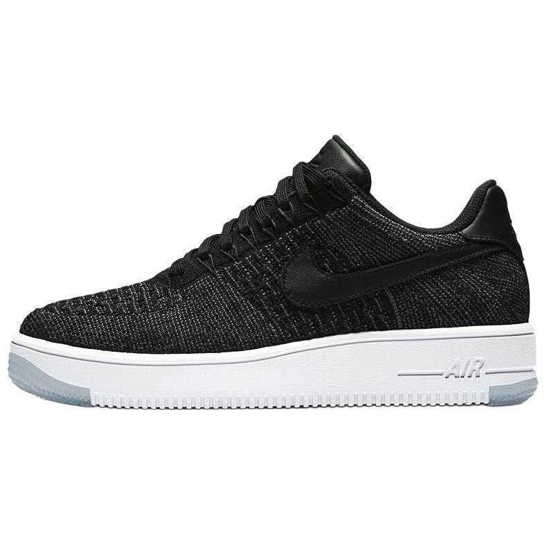 Nike Air Force 1 Flyknit Black Women Sneakers White 820256-001