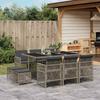 Vidaxl 11-Cz. Garden Furniture Set, With Cushions, Grey PE Rattan
