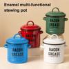 Heat Resistant Storage Container Enamel Cooking Accessory Rustic Farmhouse Enamel Bacon Grease Container for Kitchen for Storing