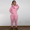 Tuta da donna con cappuccio due pezzi set felpe con cappuccio tasche pantaloni tuta pantaloni con coulisse set sportivo