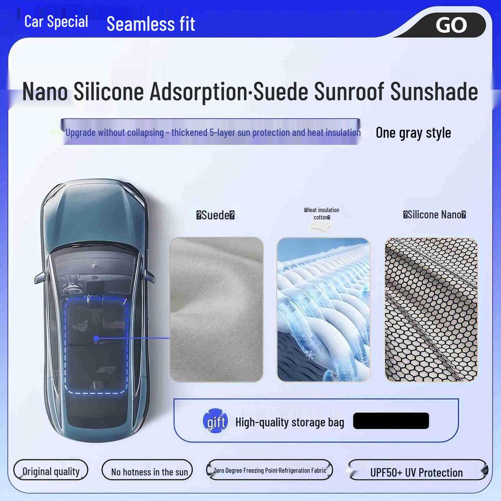 AIWAYS U5 Sunroof Suede Electrostatic Suction Sunshade - Heat Insulation & Light Blocking