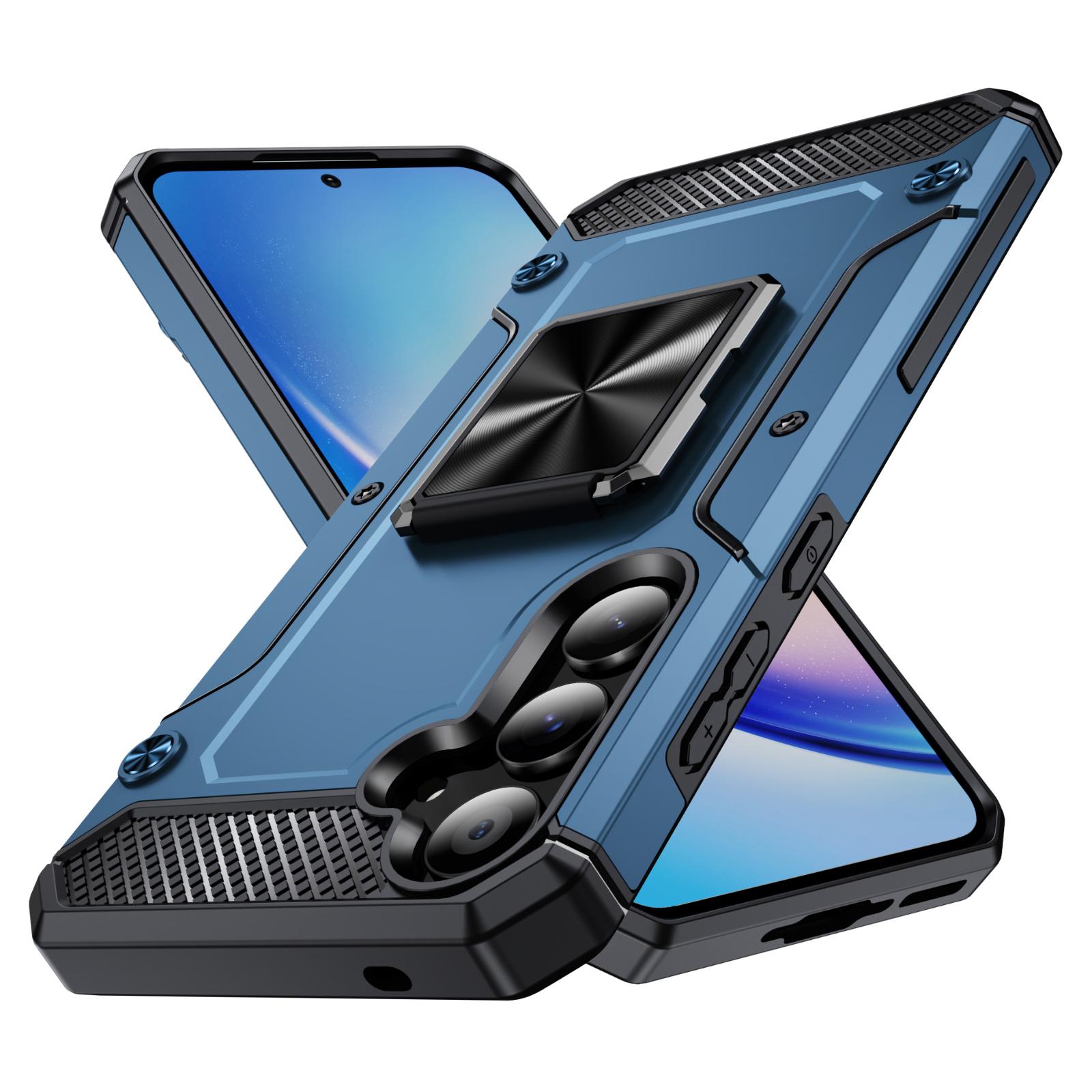 

For Samsung Galaxy A54 5G Case PC+TPU Anti-Drop Phone Cover with Kickstand Navy Blue