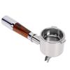 51mm Siebträger Passend für Delonghi Kaffeemaschinen Edelstahl-Siebträger mit Walnussgriff Abnehmbar Einfach zu