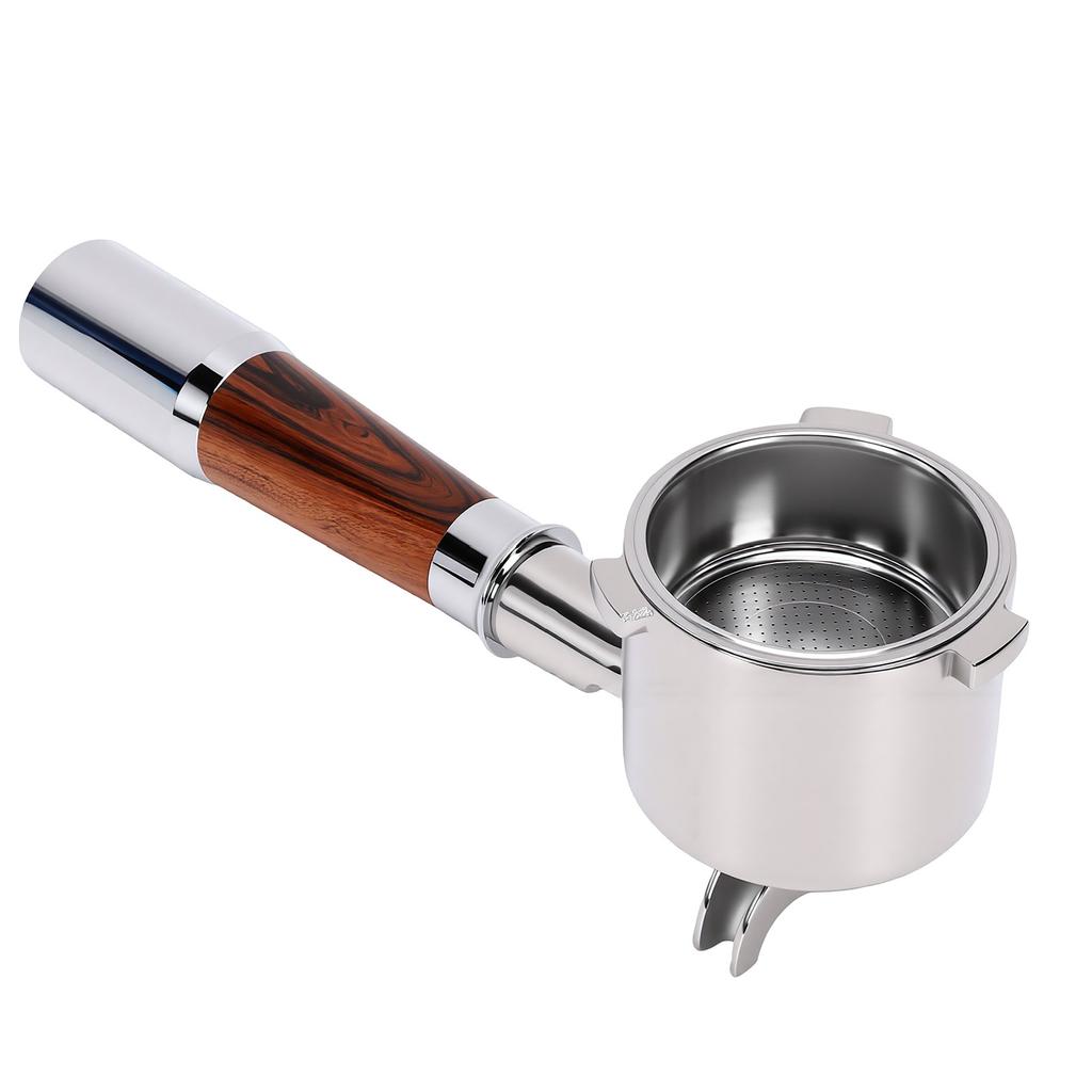 51mm Siebträger Passend für Delonghi Kaffeemaschinen Edelstahl-Siebträger mit Walnussgriff Abnehmbar Einfach zu
