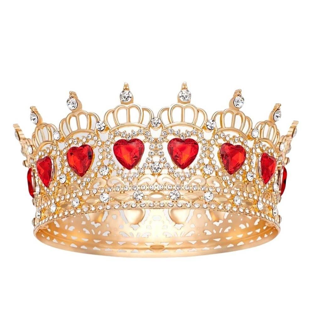 Trendy Vintage Baroque Crown Elegant Shiny Princess Rhinestone Tiara Hair Ornaments Alloy Queen Tiara Crown Party