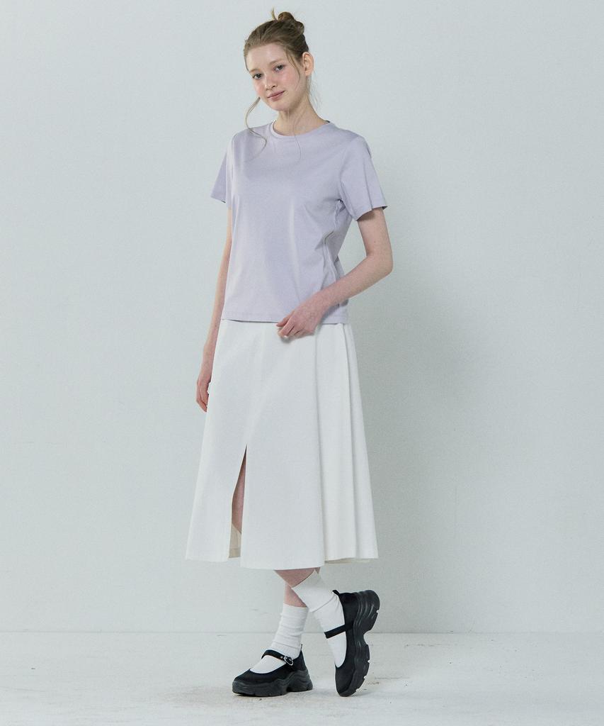 BASIC HOUSE Women'S Cotton Modal Crew Neck Short Sleeve T-Shirt Lavender Lzts3212
