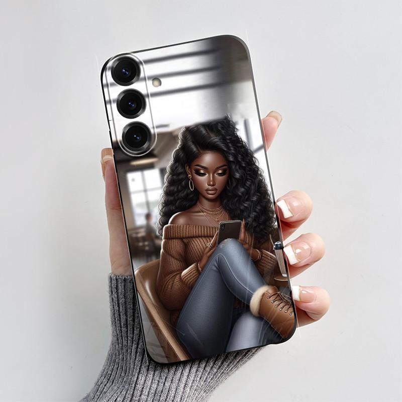 For Samsung Galaxy A26 A36 A56 5G Casing New Design 2024 Heart Printed Black Matte Soft Silicone Protective Cover Case