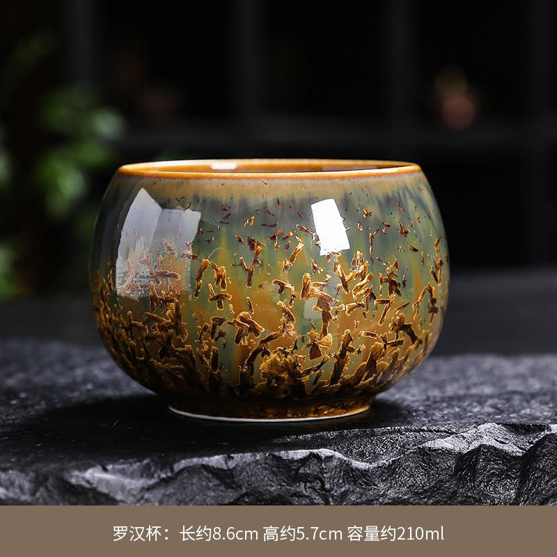 Ceramic Teacup Large Crystal Glaze Gongfu Tea Cup Personal Use Only Luxury Tea Mug For Home Office Desk Collection Gift