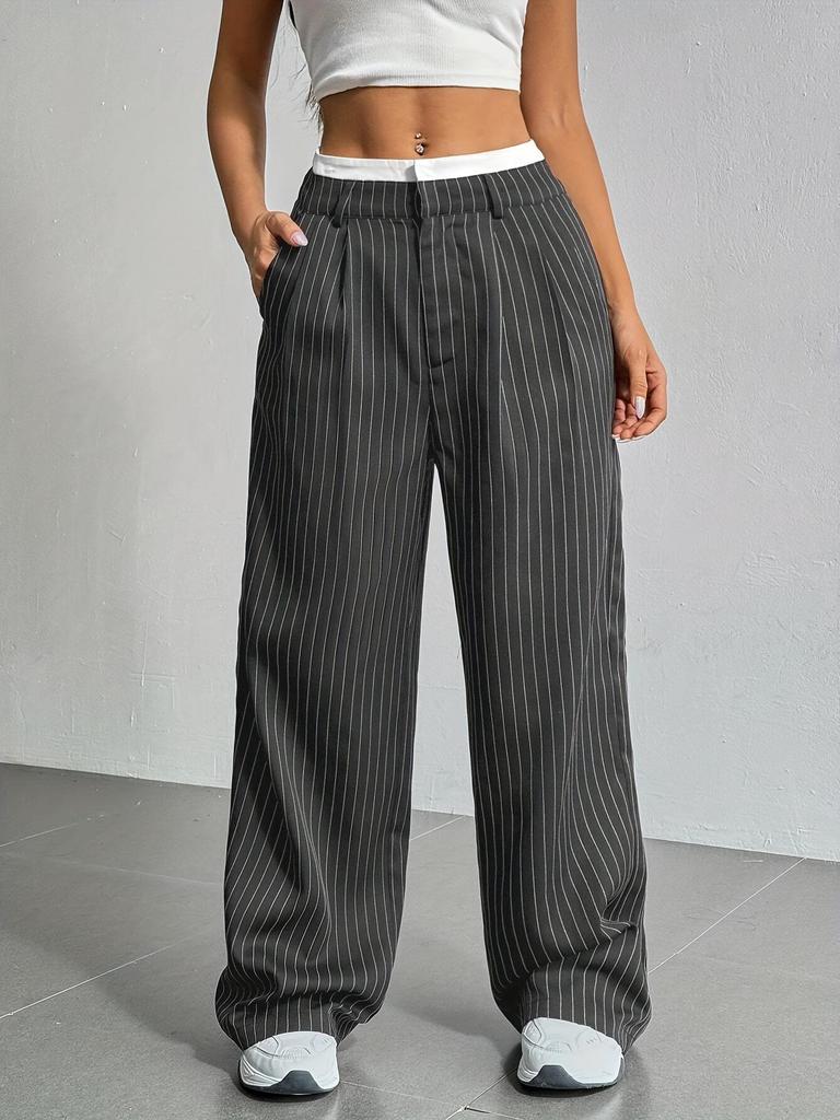2025 Women's High-Waist Casual Loose Straight Trousers - Japanese & Korean Style for Spring/Summer