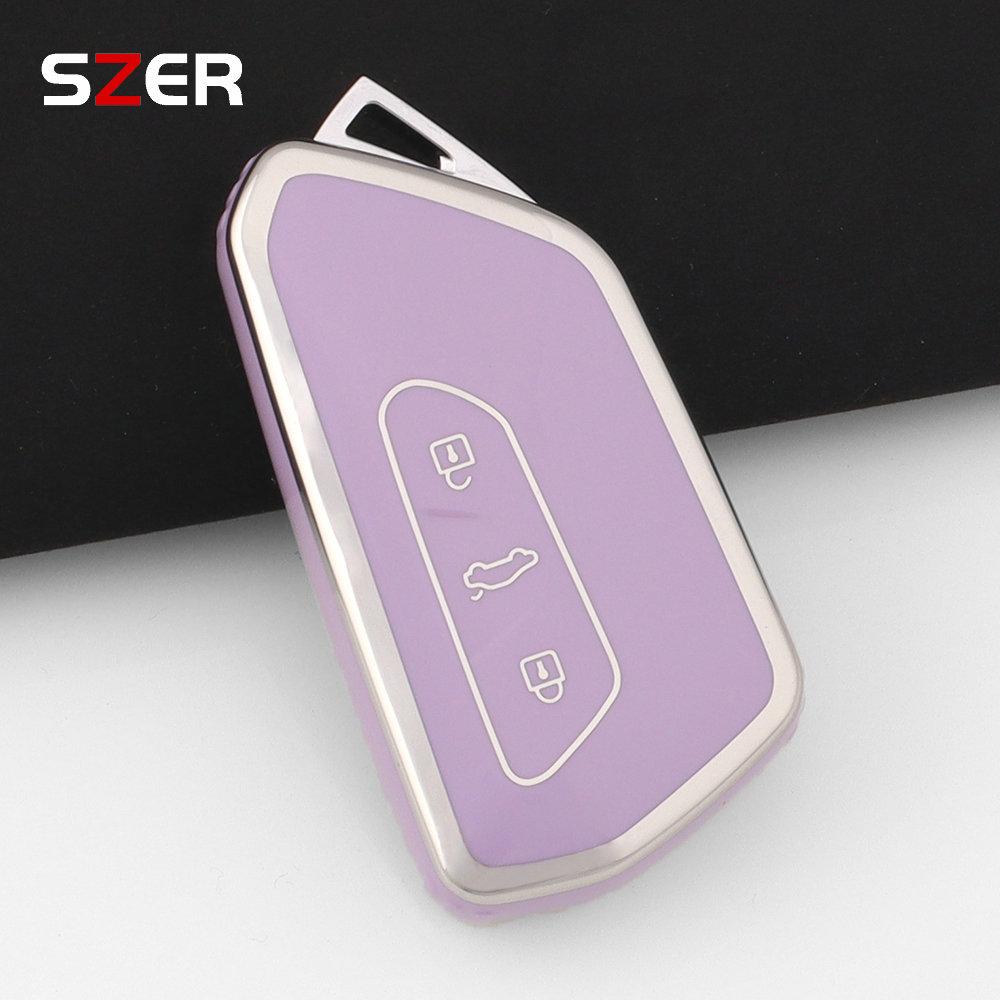 Fashion Tpu Car Key Case For Vw Volkseagen Golf 8 Mk8 Id.3 Id.4 Cupra Skoda Octavia A8 Seat Leon Mk4 Formentor Tarraco