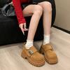 Fashion Women's Platform Loafers 2025 Autumn New Frosted Suede Round Toe Low Help Casual Shoes Comfortable Fashion Vintage Leather Shoes