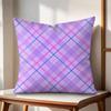 purple diamond pattern Cushion Cover Natural Linen Organic Fabric DoubleSided Printing Couch Pillow Covers Home Decor Gift