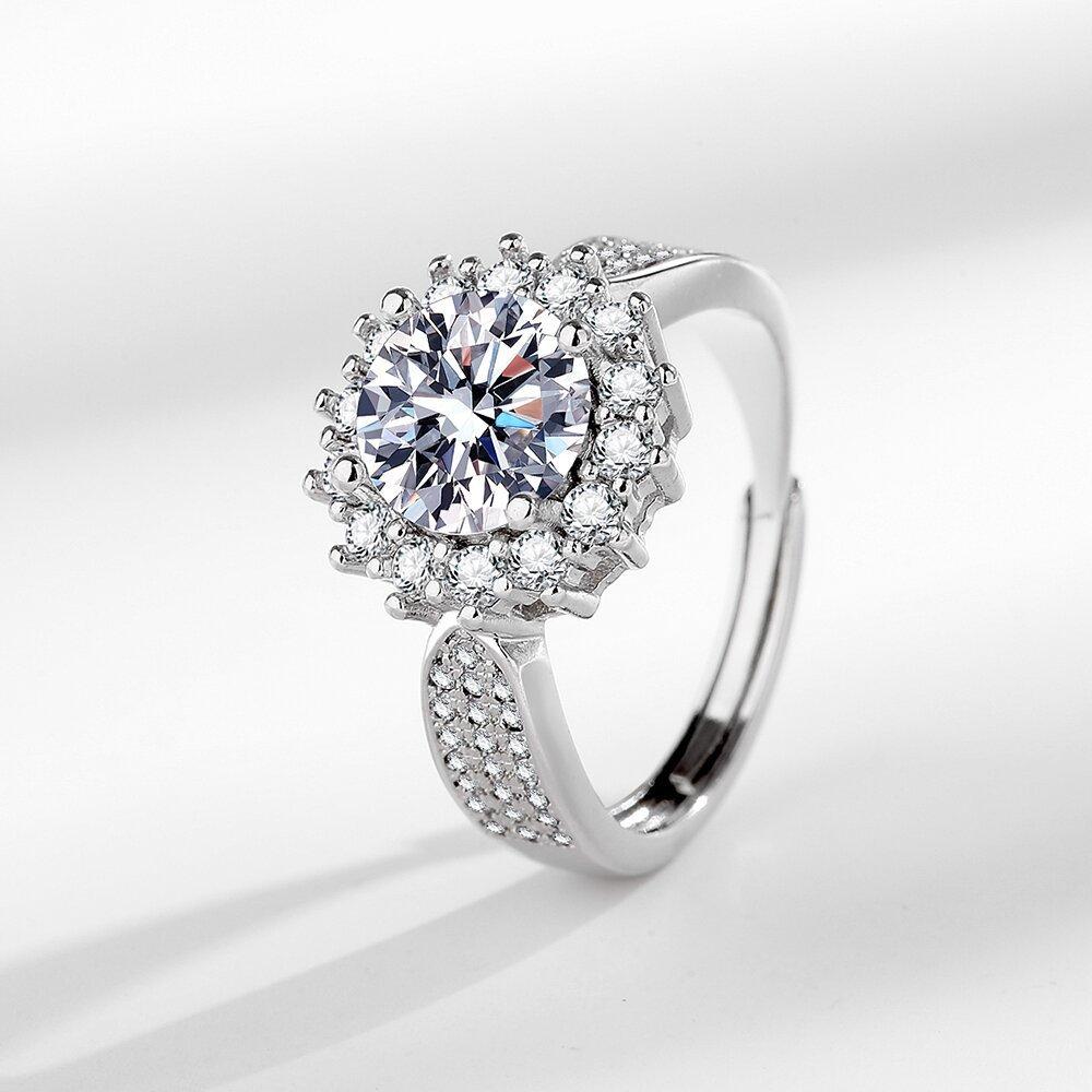 Silve Gorgeous Shiny Stone Zircom Ring For Women Engagement Wedding High Quality Fine Jewelry