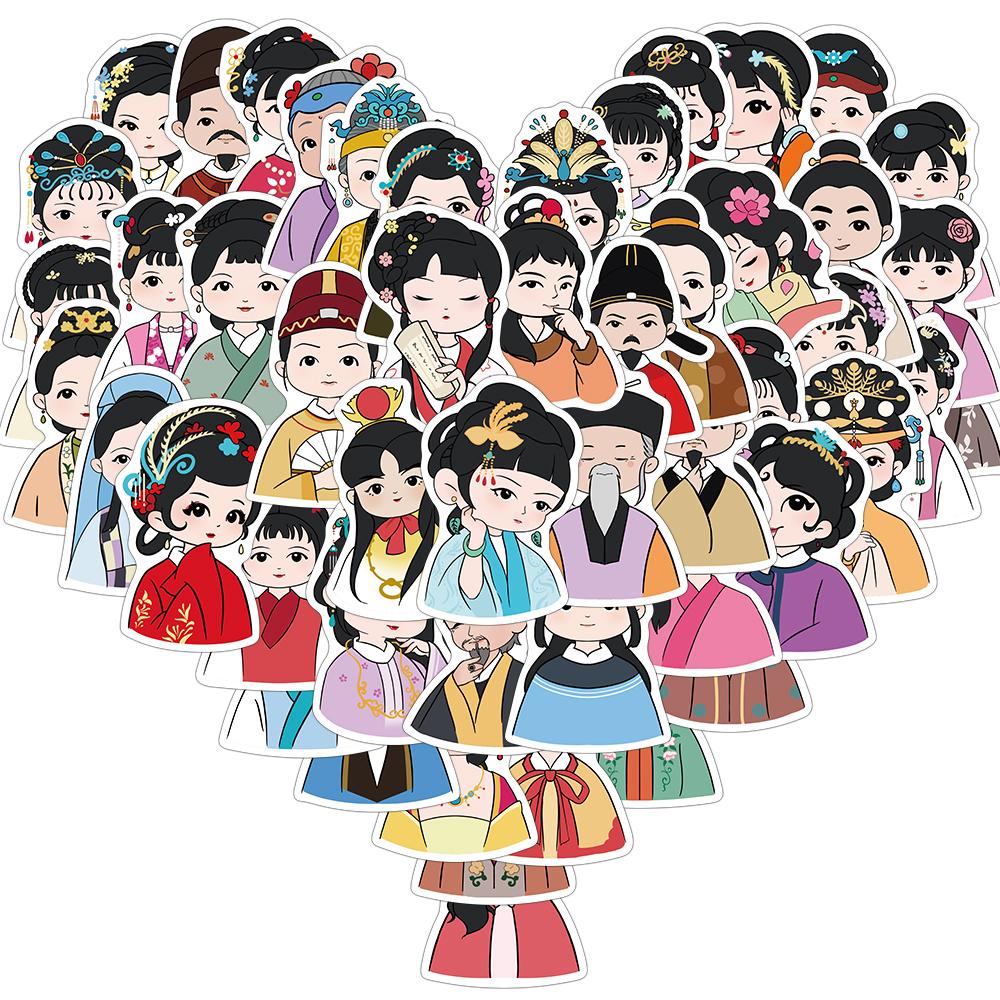 

50/100PCS Dream of the Red Chamber Statue Sticker Nostalgia Aesthetic Laptop Decoration Luggage Skateboard Graffiti Sticker