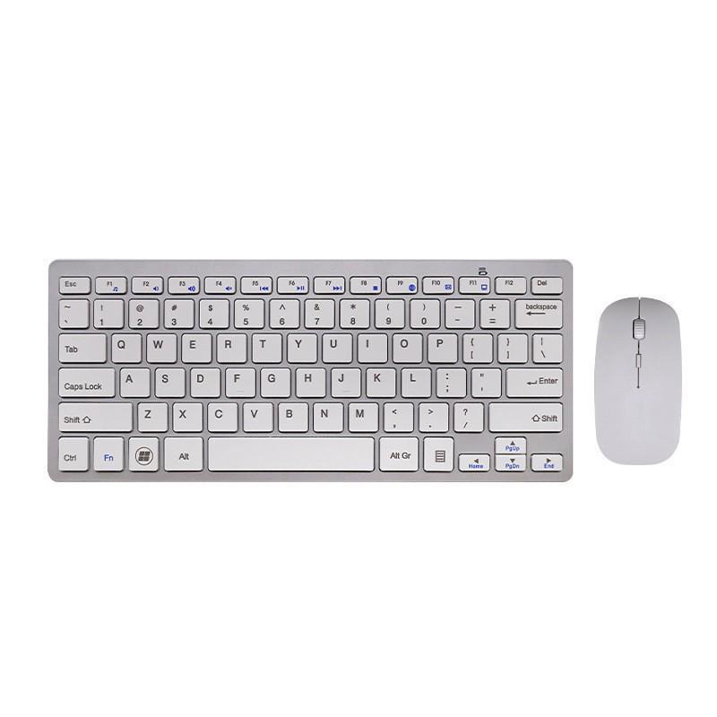 2.4G Silent Portable Wireless Bluetooth Keyboard & Mouse Set for Mobile, Tablet, Laptop - Battery Powered