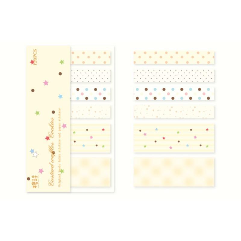 INS Korean Cute Index Tabs Star Polk Dor Basic Journaling Office School Study Memo Sticky Notes Cute Self-Adhesive Page Markers