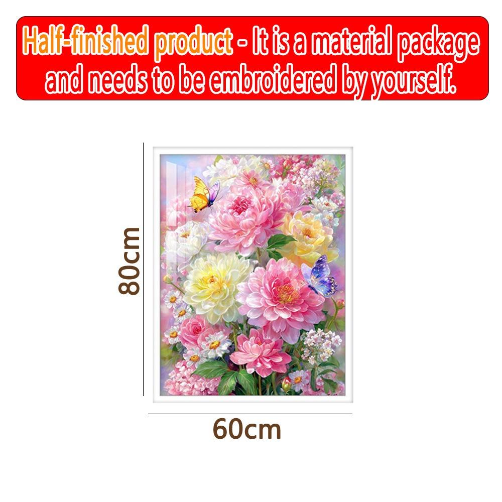 Colorful Floral Pattern DIY Cross Stitch Set  for Living Room Bedroom Wall Decor