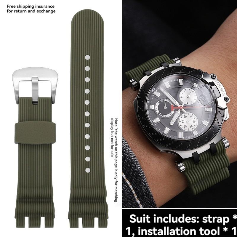 For Tissot Racing Series T115 Silicone Stainless Steel Buckle T115.417 Watch Band Men's Watch Accessories 22mm Waterproof Strap