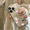 Cute Cartoon Cat Clear Phone Case, Kawaii Kitten Doodle Transparent Protective Cover for iPhone