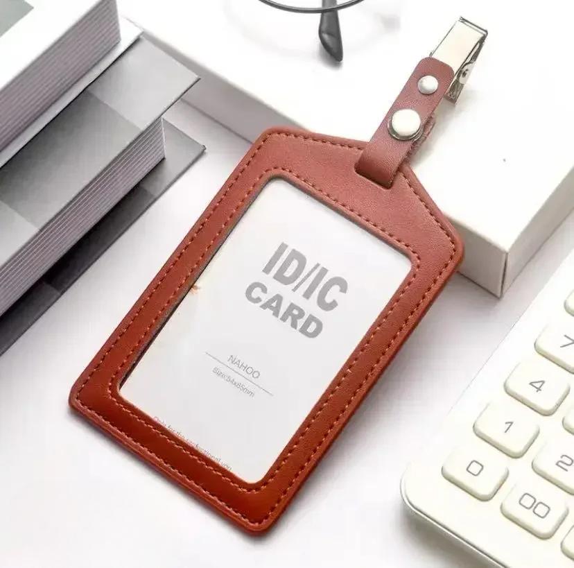 Leather Work Card  Cover Card Clip Cowhide Nameplate Cowhide Nameplate Elevator  Access Control School  Doctor Bus Card