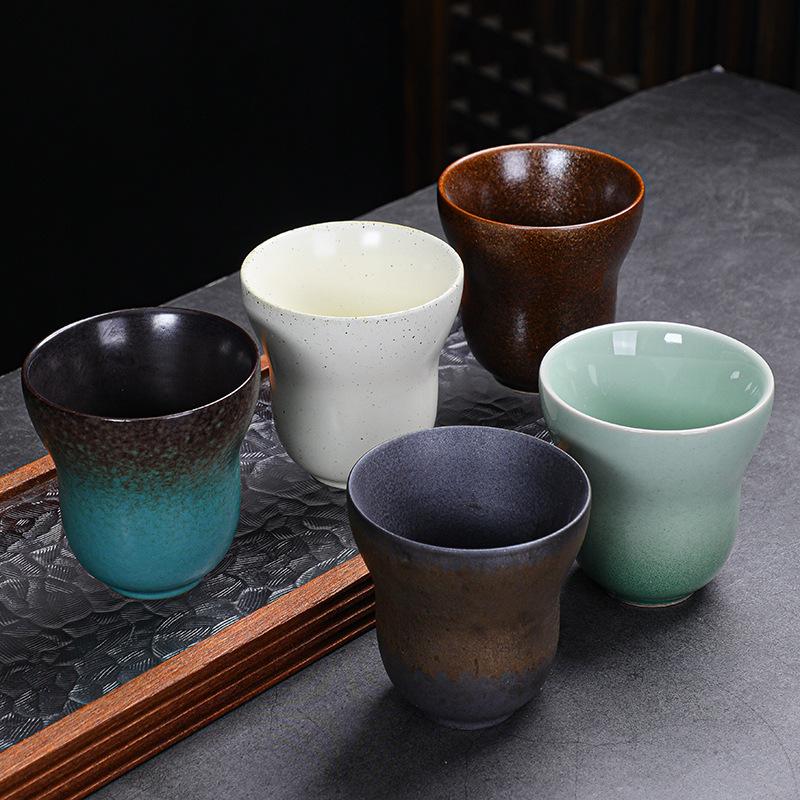 Coarse Pottery Master Cup Teacup Single Cup Large Japanese Retro Ceramic Tea Cup Gilt Glaze Drinking Coffee Cup Water Cup