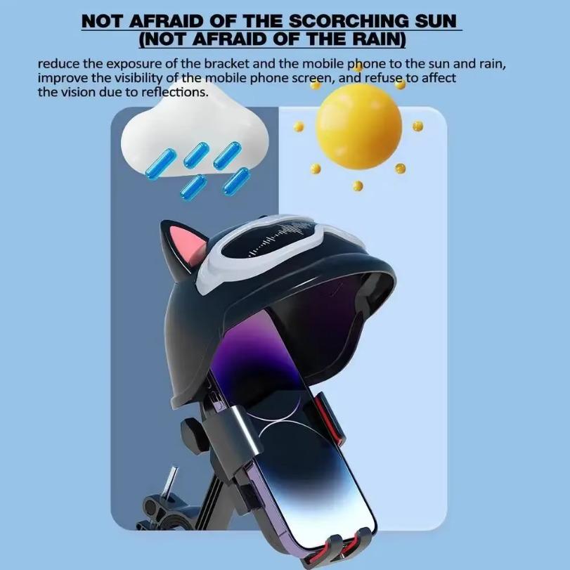 360°Rotation Bicycle Motorcycle Phone Holder Outdoor Cycling Navigation Stand Sunscreen Rainproof Small Helmet For All Smatphone
