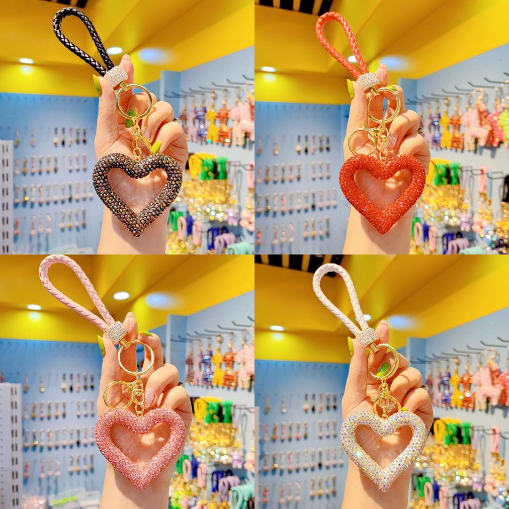 Heart Shaped Keychain With Czech Rhinestones For Gift And Decoration