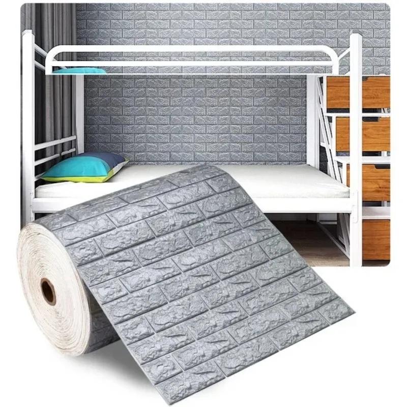 10M 3D Imitation Brick Grain Wall Sticker Wallpaper Antique Effect Self-adhesive Bathroom Kitchen TV Background Wall Home Decor