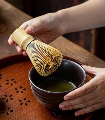 Japonský ceremoniál Bamboo Matcha Praktická metlička na prášek Káva Zelený čaj Štětec Chasen Nástroj Mlýnek Kartáče Čajové příslušenství