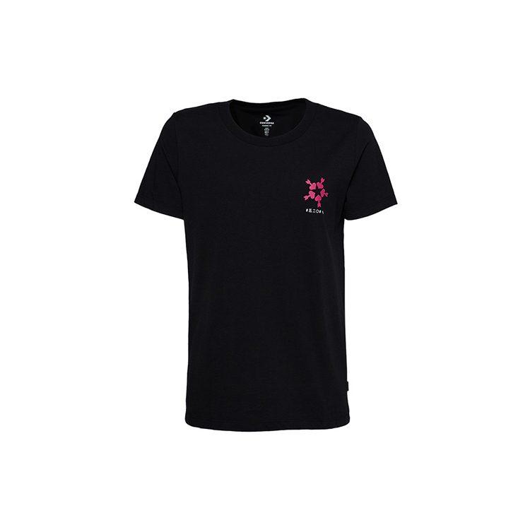 Converse Drop Shoulder Sleeve T Shirt Women's Black 10018143001