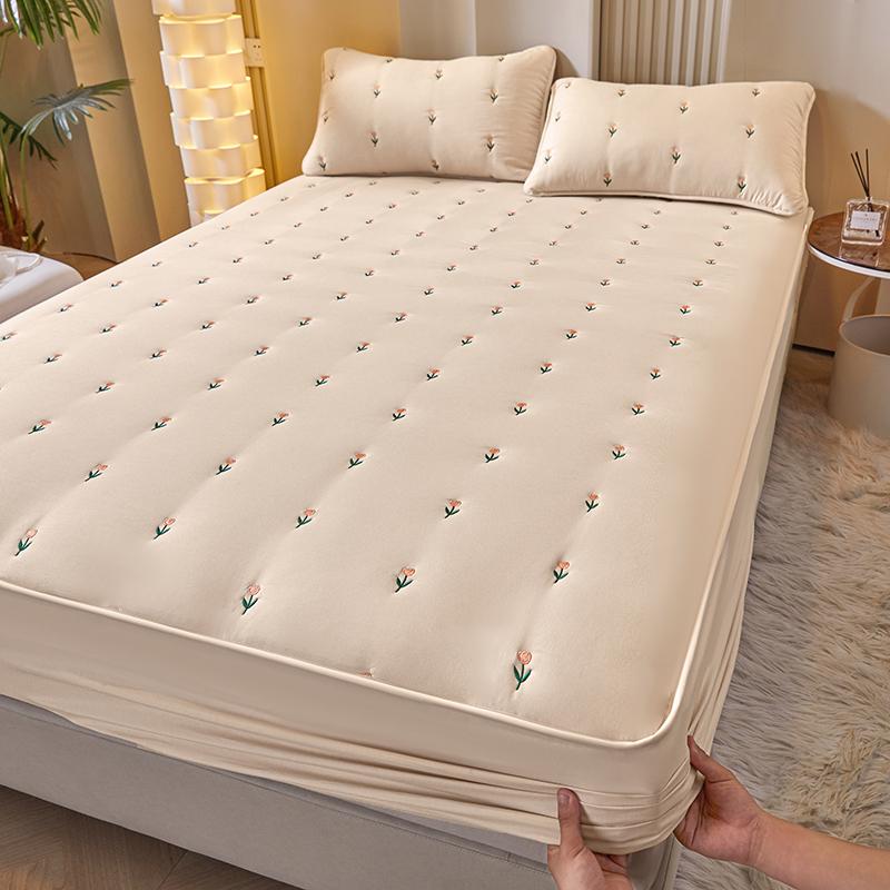 

Утолщенный мягкий наматрасник, чехол для белого матраса с вышивкой, наматрасник с вышивкой(Наволочку нужно заказать) 90x190x30cm