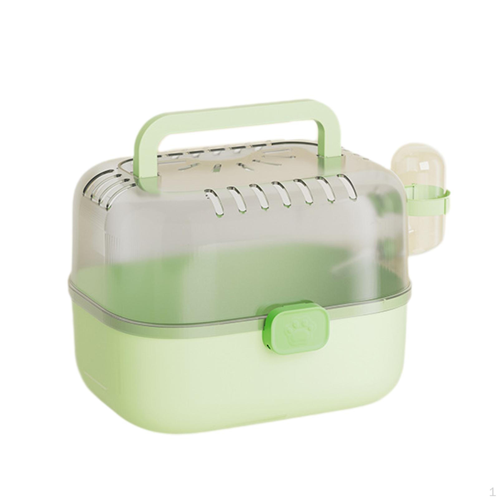 

Клетка-переноска для хомяка Прозрачная крышка Среда обитания с поилкой для песчанок Мышей Кролика зелёный