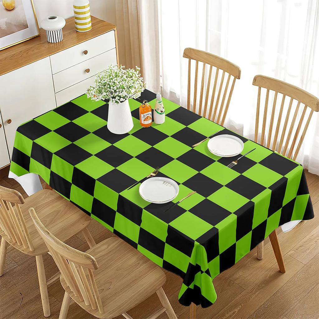 Checkered Tablecloth Rectangular Dining Table Tablecloth for Coffee Table Mat Kitchen Picnic Travel Party Decoration Tablecloth