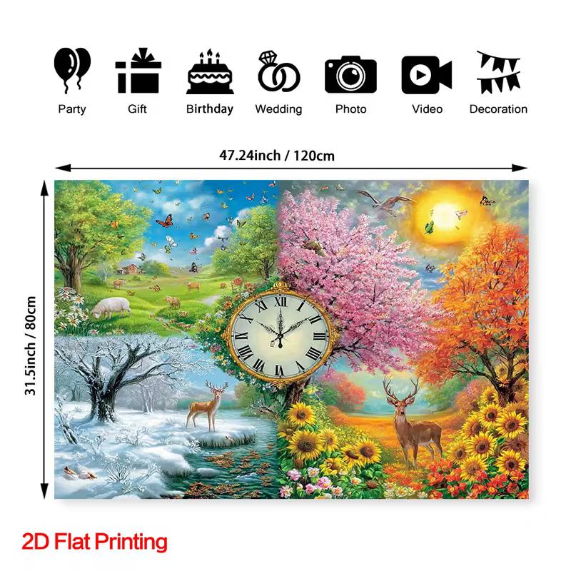 

2D Whimsical Woodland Backdrop, Squirrels in Autumn Forest for Kids Nature-themed Shoots 47.2x31.5inch/120*80cm