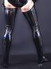 Wet Look Vinyl Stocking Laser Lustrous Pu Vegan Leather Prolonged Limb Fit Over Knee Cap Long Stockings Synthetic Fiber Tights Scorching Enticing