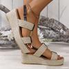 Large Hemp Rope Woven Wedge Sandals for Women