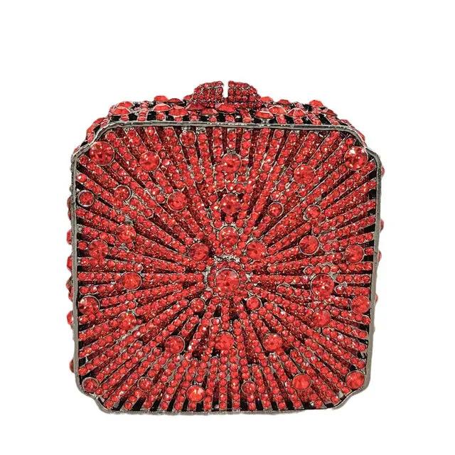 

Boutique De FGG (in stock) Crystal Women Evening Clutch Bag Wedding Bridal Minaudiere Box Rhinestone Handbags and Purses Super Mini