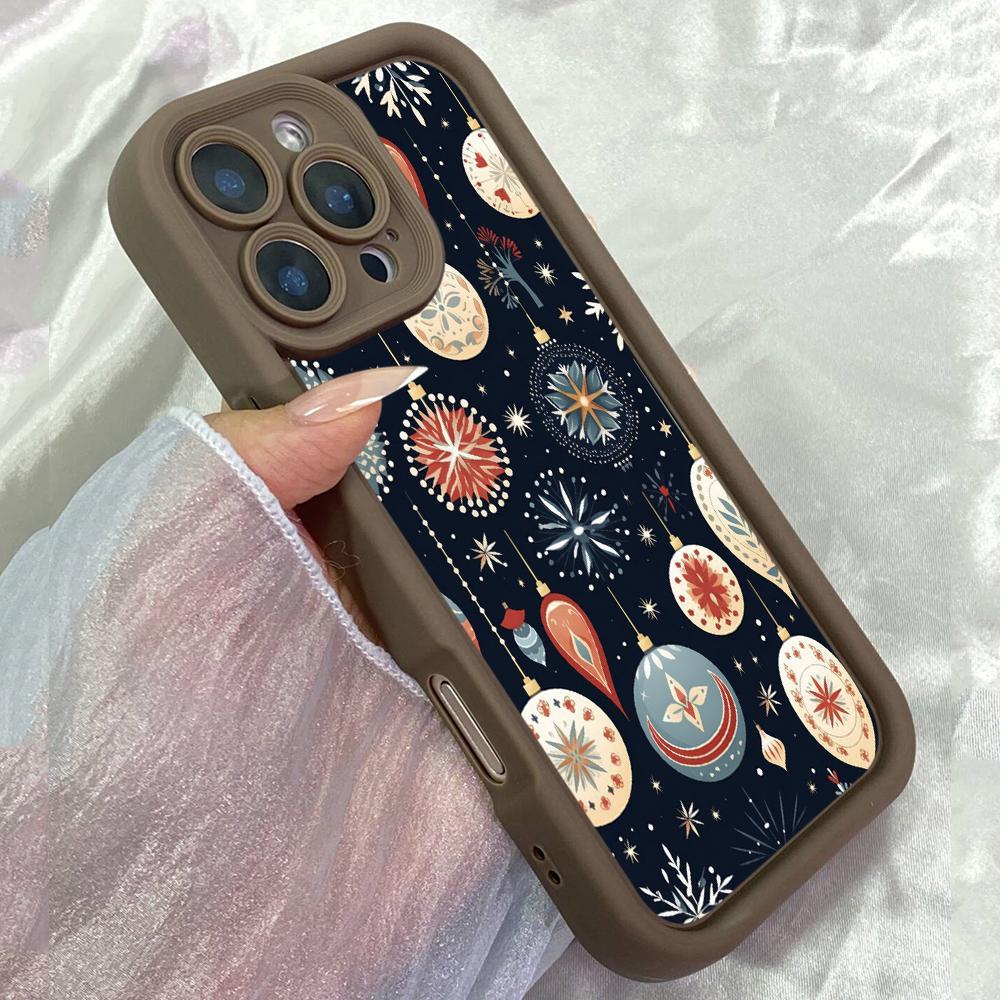 

JT250 Folk Art Christmas Design for iPhone 17 16 15 14 13 Pro Max Samsung S26 S25 Ultra A17 A16 A07 A56 A36 A15 Xiaomi 15T Redmi 15c Note 14 Soft Case Redmi 15C 4G/5G(171.6) коричневий