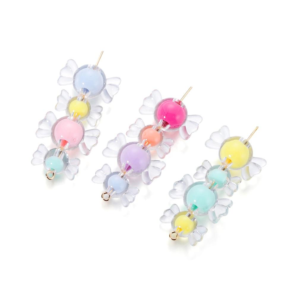20Pcs Acrylic Spaced Beads Transparent Candy Heart Shape Beads Handmade For DIY Necklace Earrings Jewelry Making Accessories