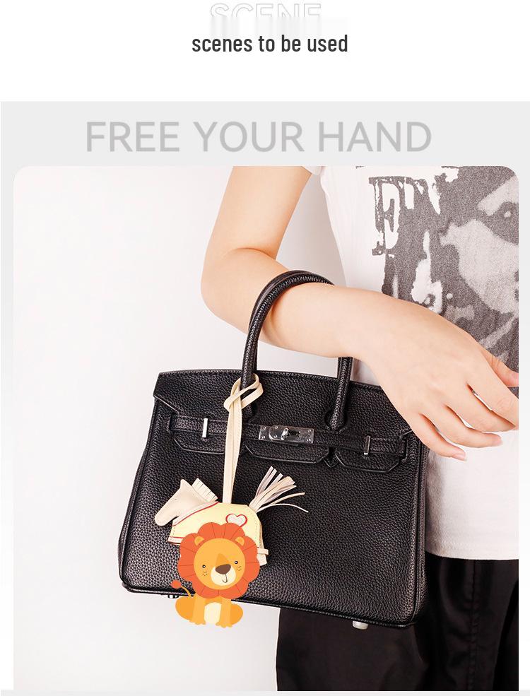 Luxurious H-Style Lambskin Leather Cape Pony Charm Keyring