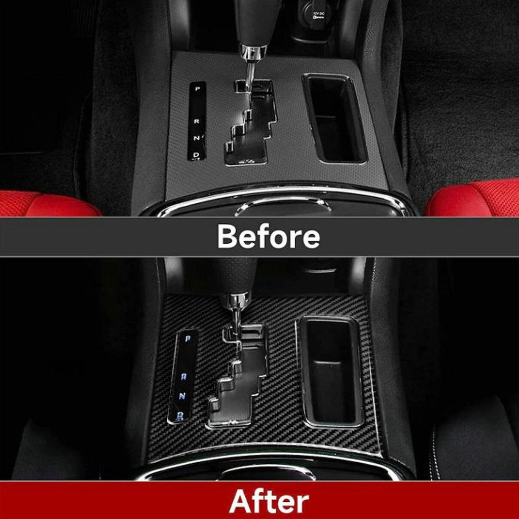 Carbon Fiber Gear Shift Pannel Cover Trim Fit For 2011-2014 Dodge Charger
