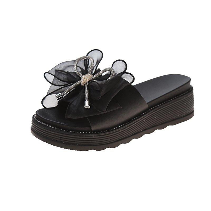 Sandalias y zapatillas negras para ropa exterior de mujer 2021 Verano  Nuevos zapatos de playa de suela gruesa Sandalias de lazo Sandalias  transpirables para mujer comprar a buen precio — entrega gratuita,