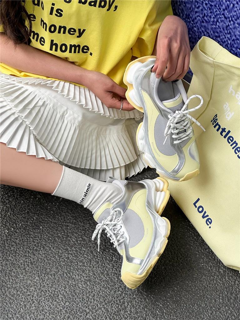 Damen-Dad-Schuhe mit dicker Sohle 2025 neu vielseitige höhenvergrößernde atmungsaktive Sportschuhe mit leichtgewichtiger, weicher Sohle ultraleichte Freizeitschuhe