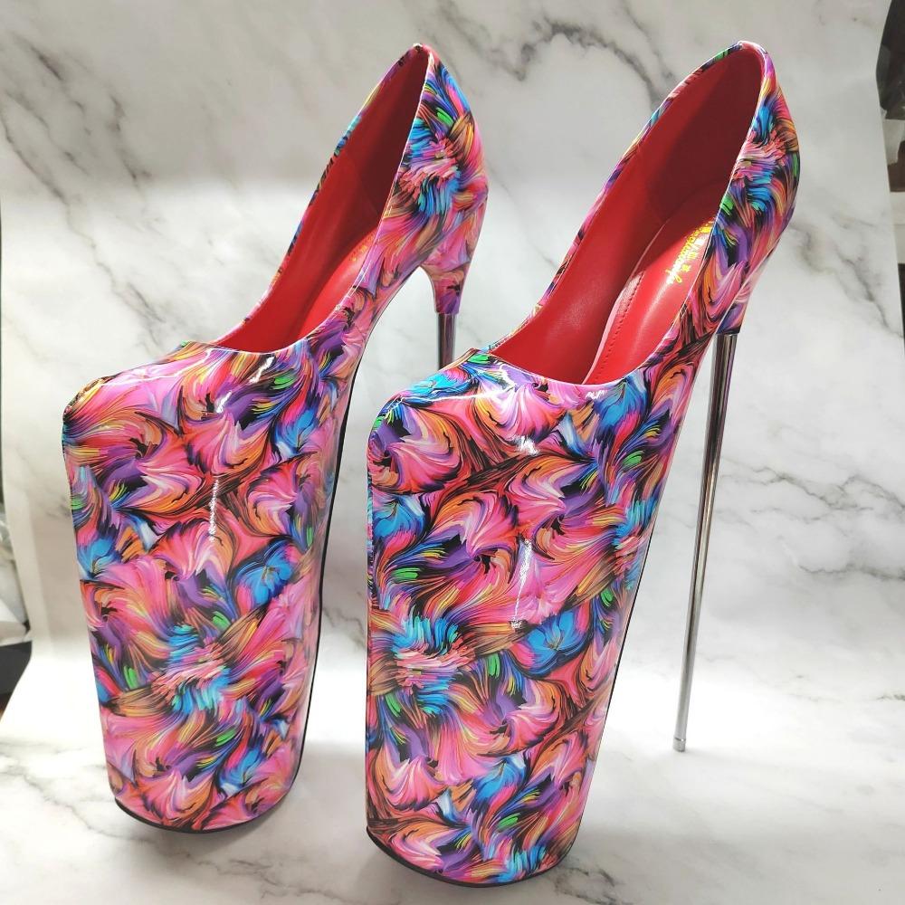 Sexy Damenschuhe Sommersandalen Stiletto 20CM Plateau Pole Dance Schuhe Runde Zehen Peep Toe Plus Size
