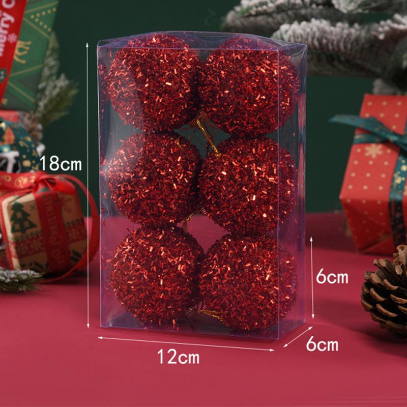 6Pcs/box Big Christmas Balls Gold Glitter Christmas Ball for Xmas Tree Hanging Ornaments Home Party 2025 New Year Gift Navidad
