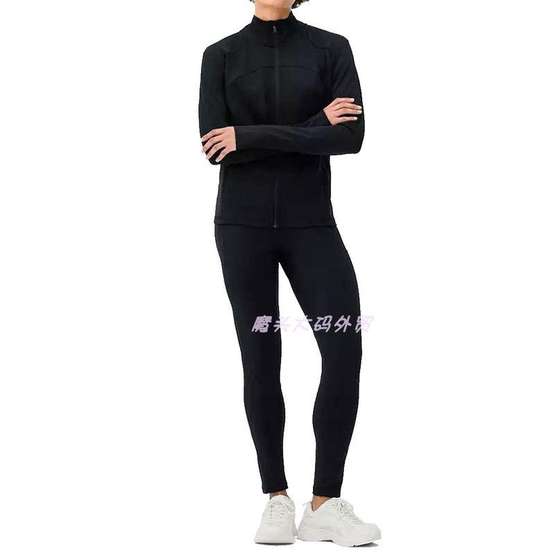 

Export Women s plus Size Spring Outdoor Sports Running Cardigan Quick-Drying Height Elastic Band Finger Stall Yoga Outwear 669 Black L
