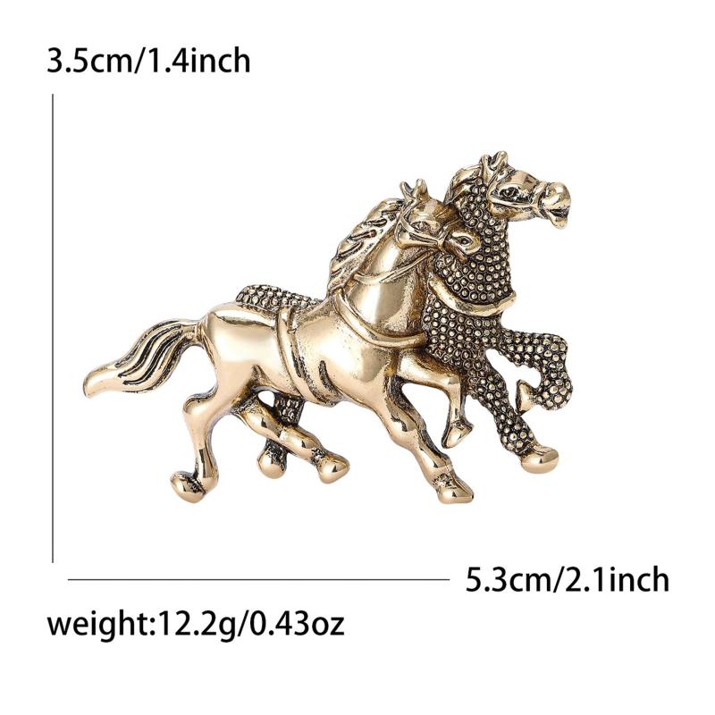 Vintage Court Style Enamel Galloping War Horse Brooches Pins For Women Clothing Accessories Men Fashion Suit Lapel Corsage