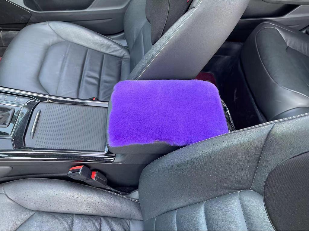 Plush Rabbit Imitation Car Armrest Pad - Universal Interior Decoration Cover