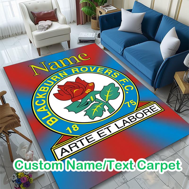 Blackburn Rovers Football Club (1) Rug Ideal for Reading Room, Multi-purpose Office Chair Sofa Carpet, Anti-slip Printed Home Area Rug