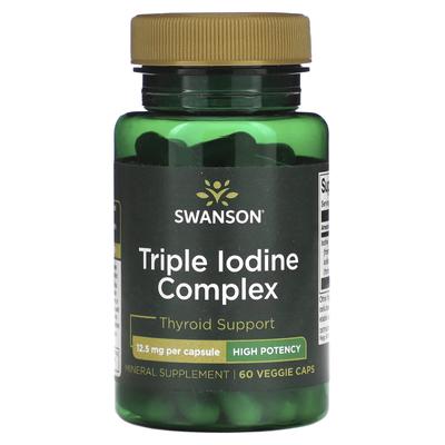 Dreifach-Jod-Komplex, Hohe Potenz, 12,5 mg, 60 vegetarische Kapseln